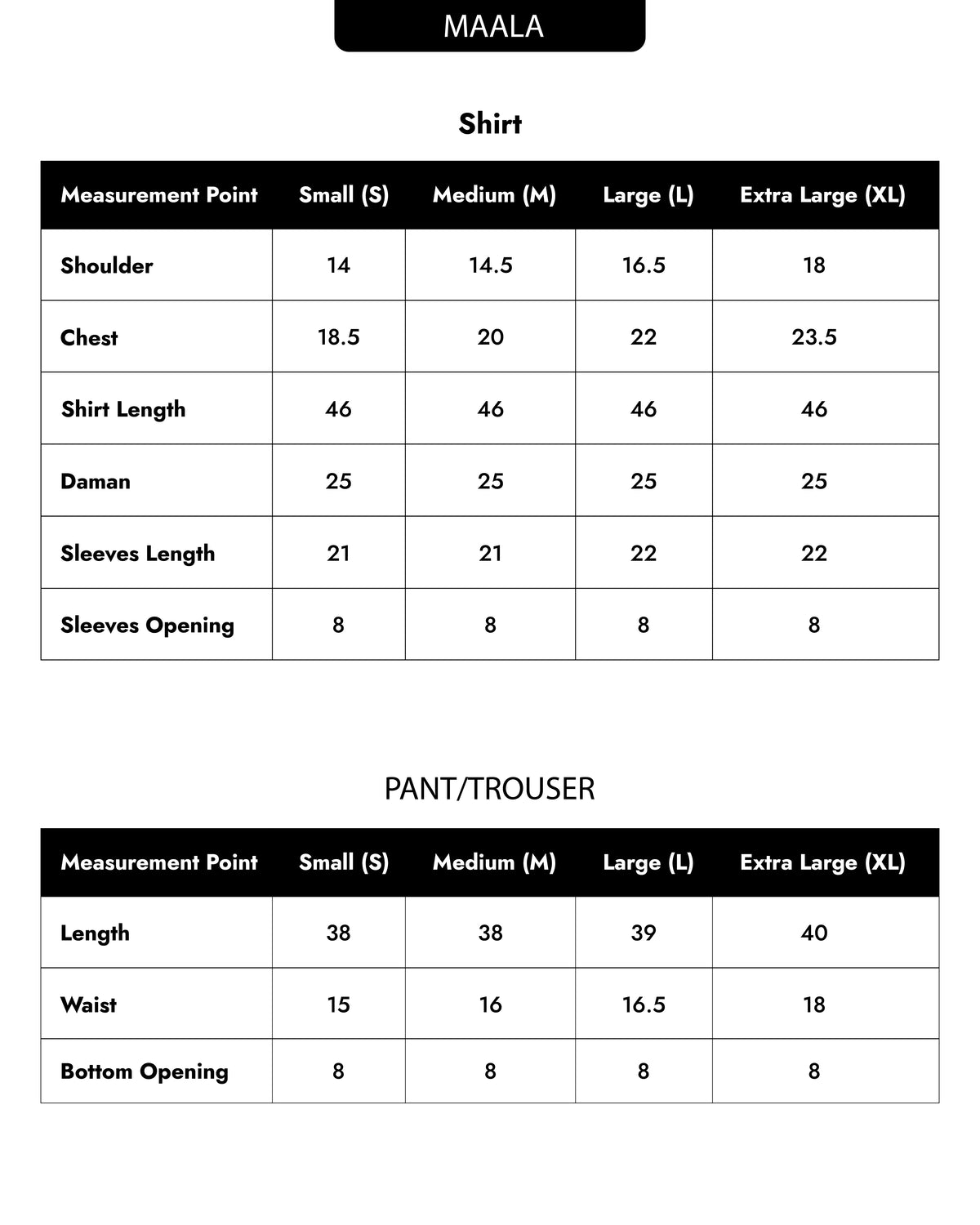 Size Chart